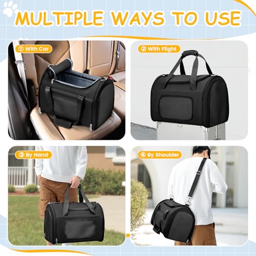 WEPLAN Animal Carrier in 17.9"L x 11.8"W x 12.9"H, Black