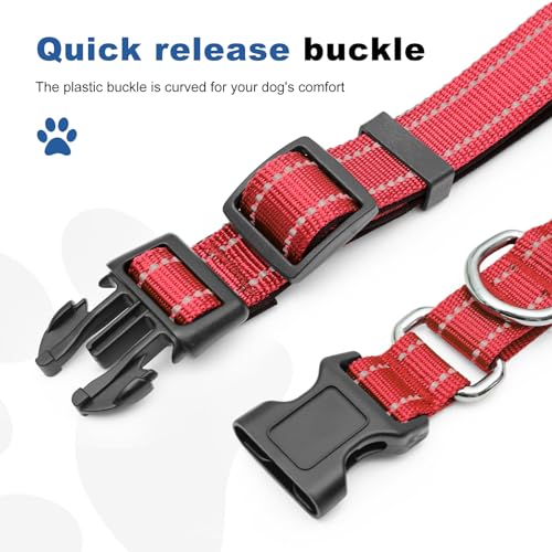 GDLKPS Animal Collar in XS:3/4" Wide for 11.5"-13.5" Neck, Red