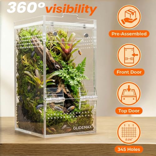 GlideMax Vivarium in 3x3x6inch, Transparent