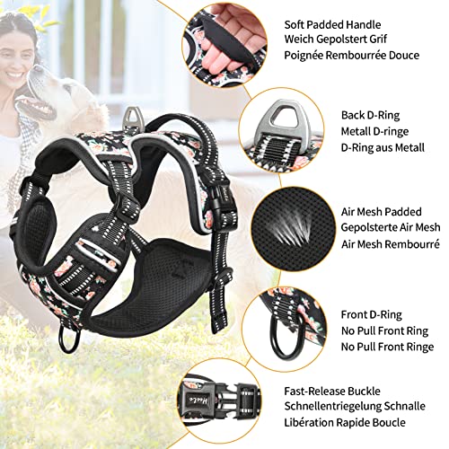 HEELE Animal Harness in XS, Flower-Black