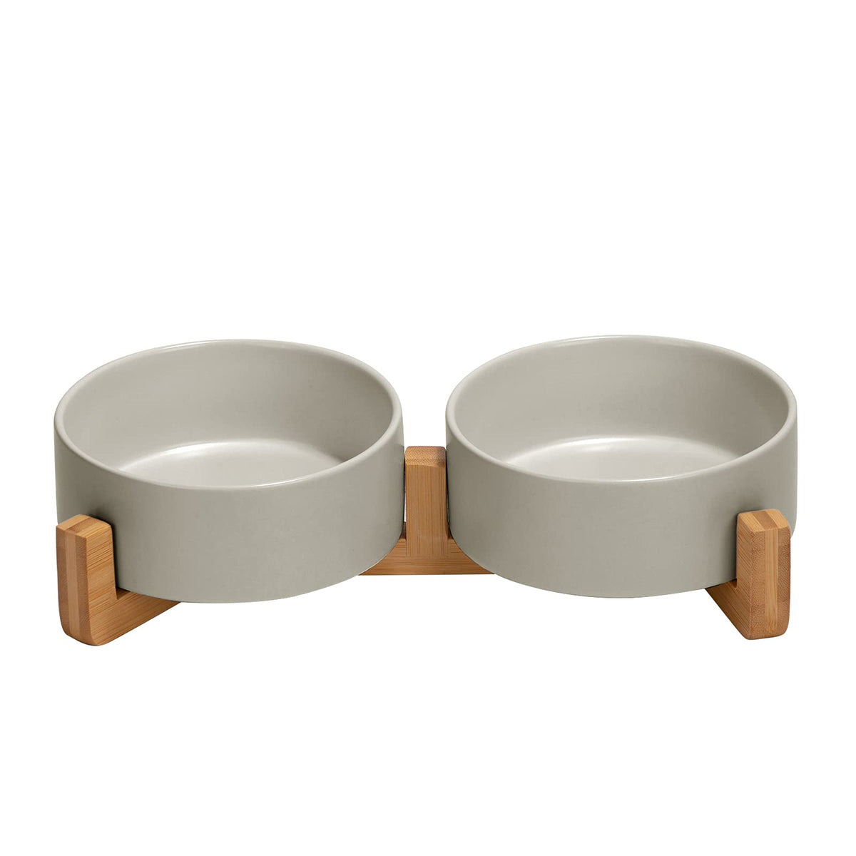 SPUNKYJUNKY Pet Feeder in 1.7 cups, Grey × 2