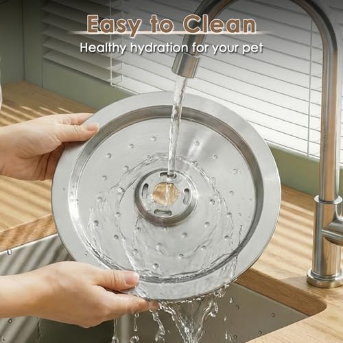 Zvaiv Animal Water Dispenser in Silver+ 3 Filters + 3 Pump Sponges