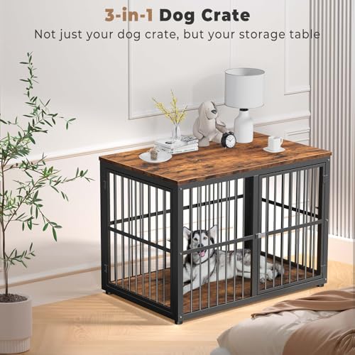 Lyromix Animal Cage in 43.3"L x 29.9"W x 33.1"H, Brown