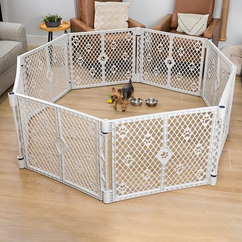 MYPET Pet Playpen in 8-Panel, Light Gray