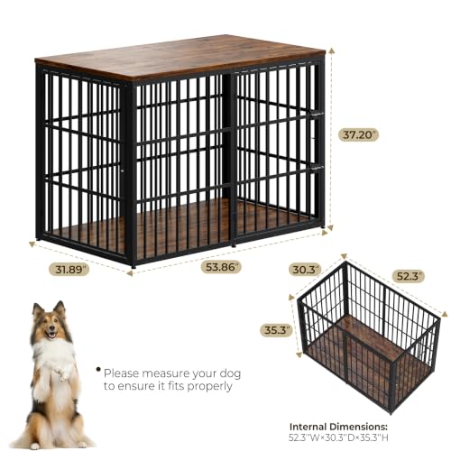Lyromix Animal Cage in 53.9"L x 31.9"W x 37.2"H, Brown