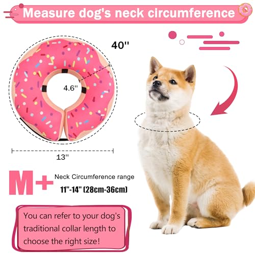Cneo Animal Recovery Collar Cone in M+（neck 11"-14"）, Pink