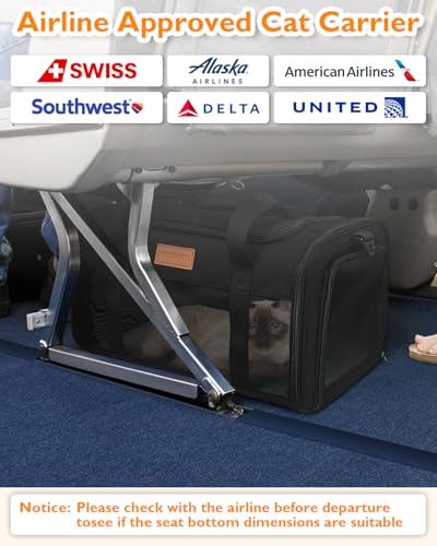 Petux Animal Carrier in 17.0"L x 11.0"W x 9.5"H, Black