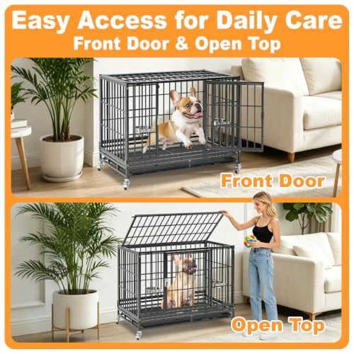 Homey Pet Animal Cage in 36.6"L x 22.4"W x 29.1"H, Black
