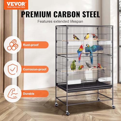 VEVOR Animal Cage in 31.1"L x 20.1"W x 52.0"H, Black