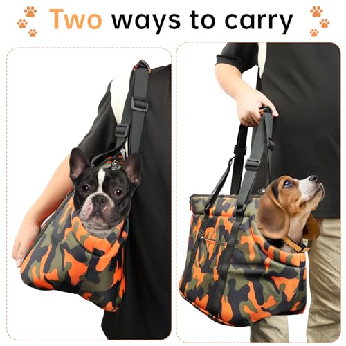 DELTAMANN Animal Carrier in 13.8"L x 5.0"W x 9.5"H, Camouflage Orange