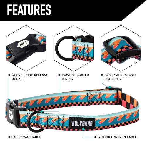 Wolfgang Man & Beast Animal Collar in Small (5/8 Inch x 8-12 Inch), BuenaOnda Print