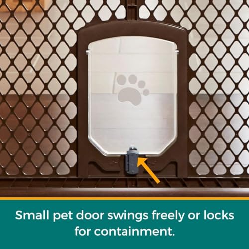MYPET Pet Playpen in 3-Panel Barrier, Brown