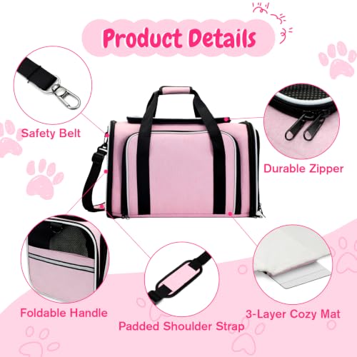 Srinlon ㅤ Animal Carrier in 18.0"L x 11.0"W x 11.0"H, Pink