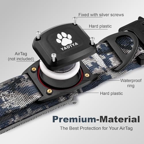 YaoTya Animal Collar in M(15"-18.5"), Camouflage Grey