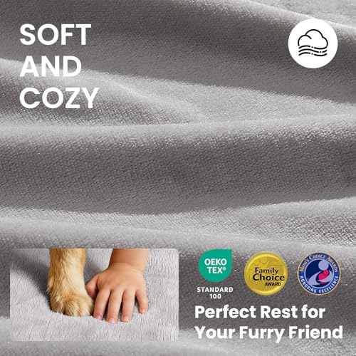 OhGeni Pet Bed Mat in 41" x 28" x 4" (For Crate), 01-Gray