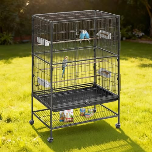 VEVOR Animal Cage in 31.5"L x 20.5"W x 52.0"H, Black