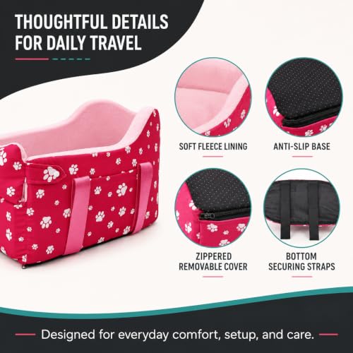 Cullaby Pet Seat in Small, Rose Red