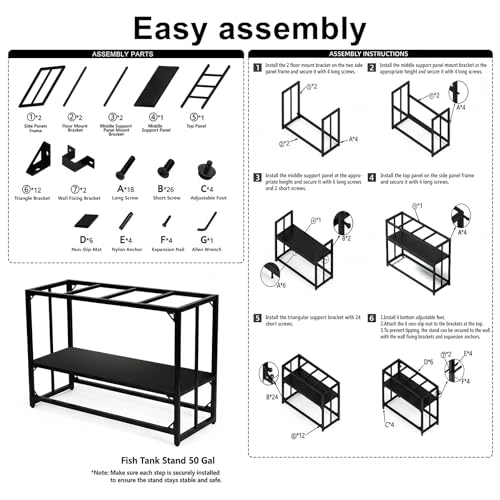 MEWSDEN Item Stand in (50 Gallon)47.8"x19.7", Black