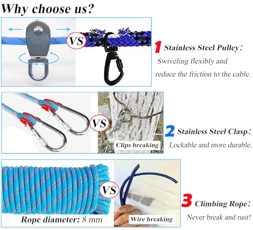 SIAELT Leash in 50Ft, Blue 2dogs