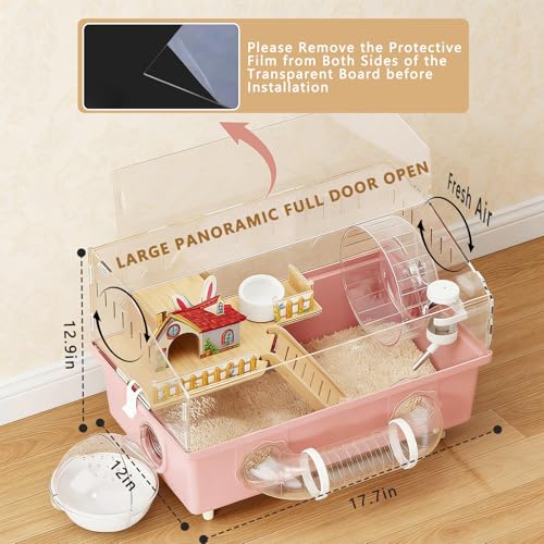 WflamaS Animal Cage in 18.0"L x 11.0"W x 14.6"H, Clear