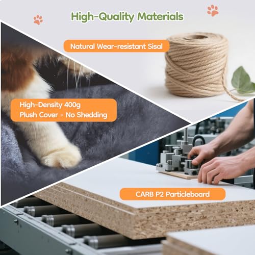 Taoqimiao Pet Activity Structure in 79 inch, Smoky Gray