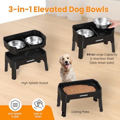 URPOWER Pet Feeder in Large, Black