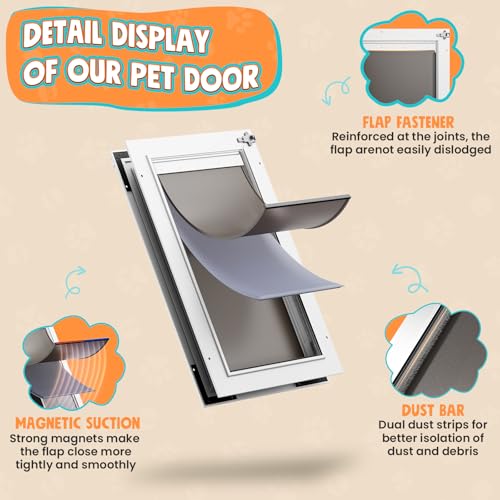 Tiylibe Pet Door in Large, White