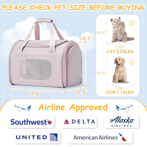 WEPLAN Animal Carrier in 18.1"L x 11.8"W x 12.9"H, Pink