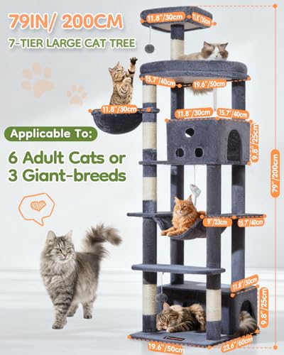 Taoqimiao Pet Activity Structure in 79 inch, Smoky Gray