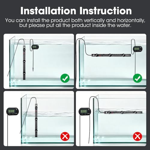 MQ Thermometer in 200W for 15-40 Gallon, Black