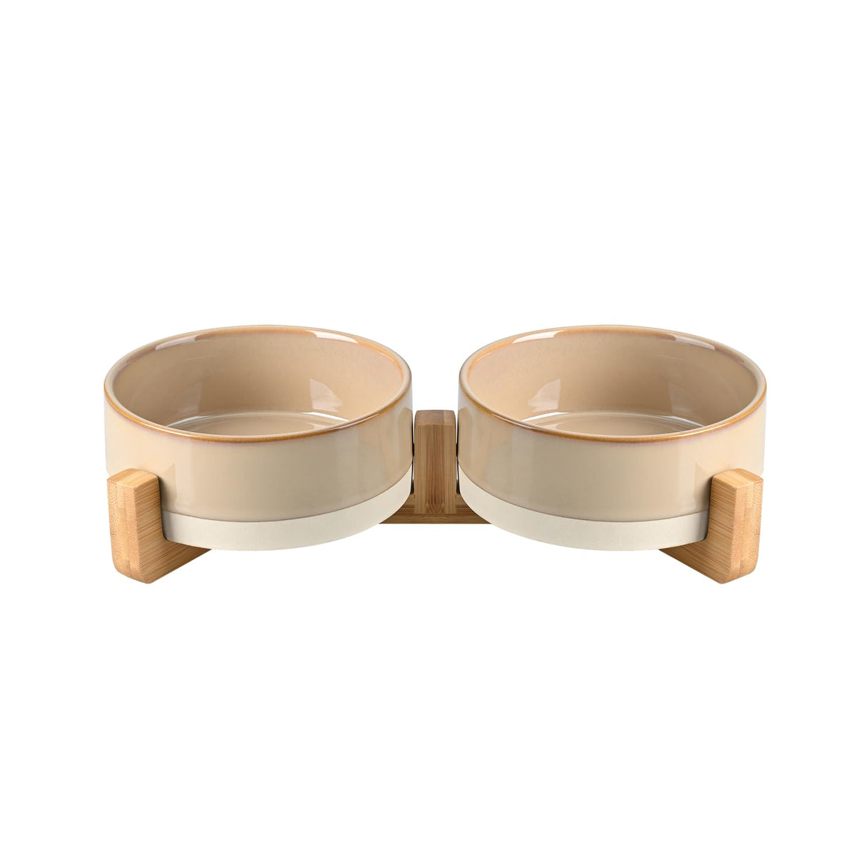 SPUNKYJUNKY Pet Feeder in 1.7 cups, Pattern Brown × 2