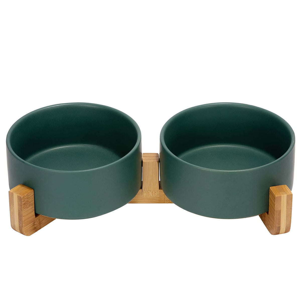 SPUNKYJUNKY Pet Feeder in 3.6 cups, Green × 2