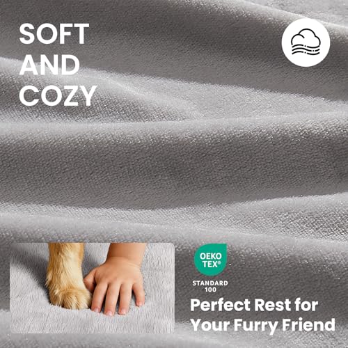 OhGeni Pet Bed Mat in 24"x 16"x 3” (For Sprawling), 01-Gray