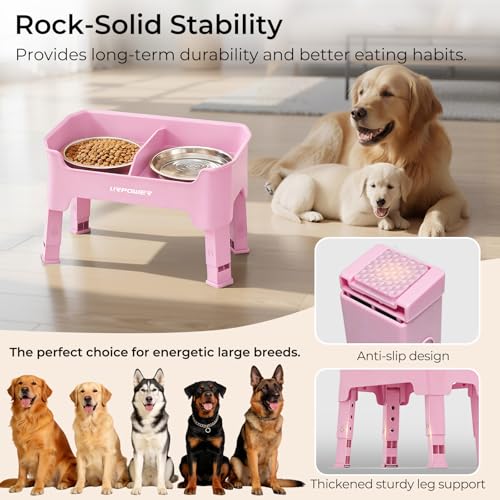URPOWER Pet Feeder in Medium, Pink