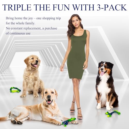 Frienhund Pet Toy in 3 Pack, Green-3-Pack