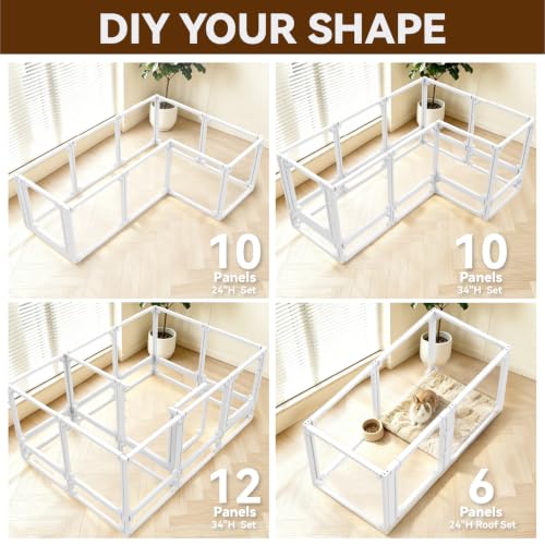 EVOTAILS Pet Playpen in 10", White