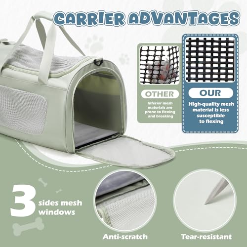 WEPLAN Animal Carrier in 17.7"L x 11.4"W x 12.5"H, A-Medium-Green