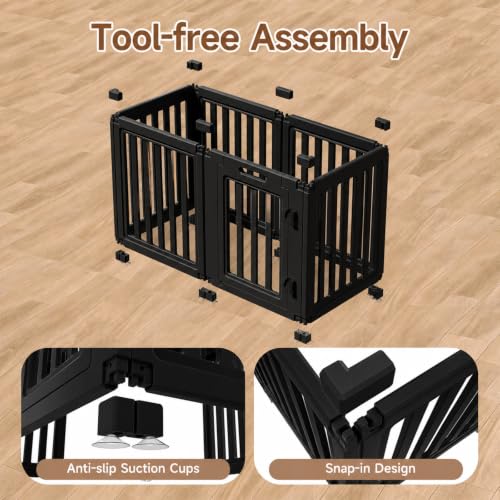 everfront Pet Playpen in 24", Black