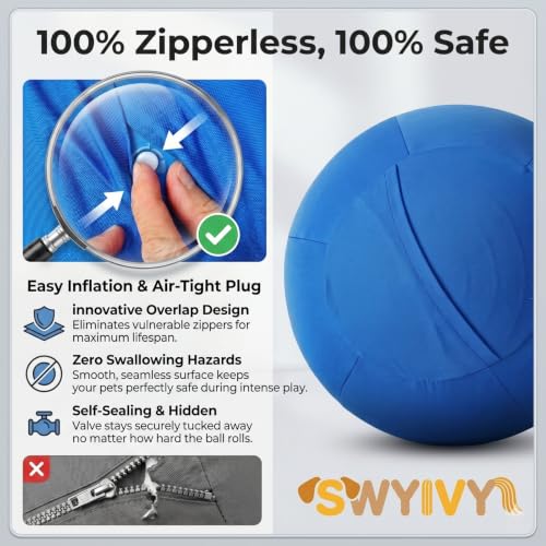 SWYIVY Recreation Ball in 25 Inch, Blue with Cover