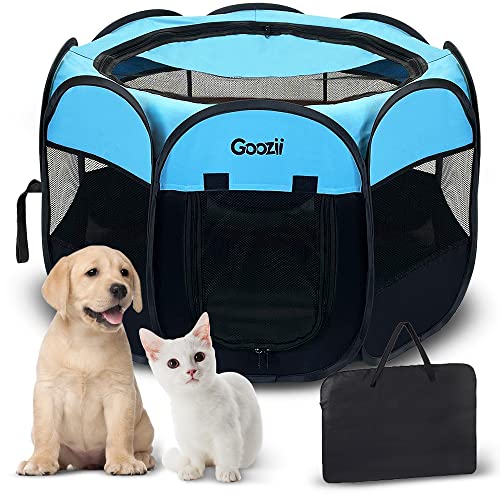 Goozii Pet Playpen in S [29" x 29" x 17"], Blue