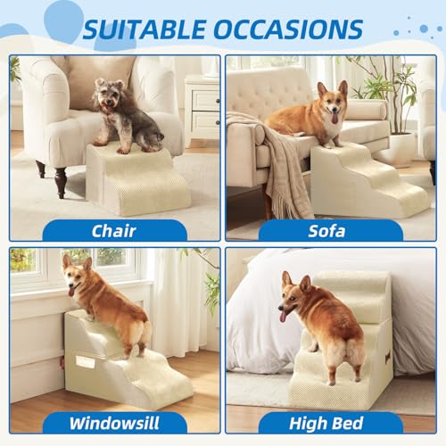 Nordjager Animal Stair in 15.7"D x 15.7"W x 11.8"H, Beige