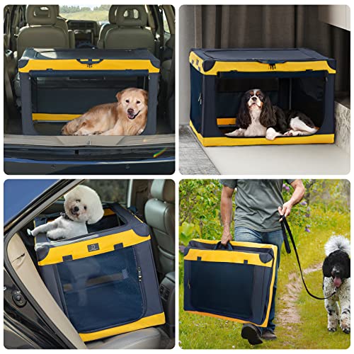 A 4 Pet Animal Cage in 26.0"L x 19.0"W x 18.0"H, Blue+Yellow