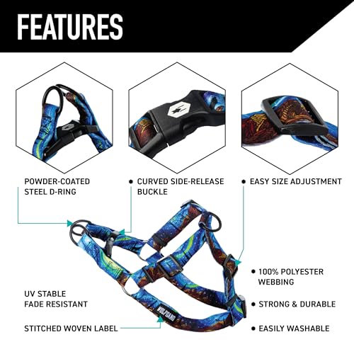 Wolfgang Man & Beast Animal Harness in Small (5/8 Inch x 12-18 Inch), StarryWolf Print