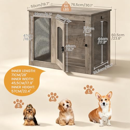 CHOEZON Animal Cage in 30.1"L x 13.2"W x 23.8"H, Greige
