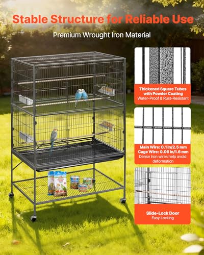 VEVOR Animal Cage in 36.6"L x 22.8"W x 59.5"H, Black