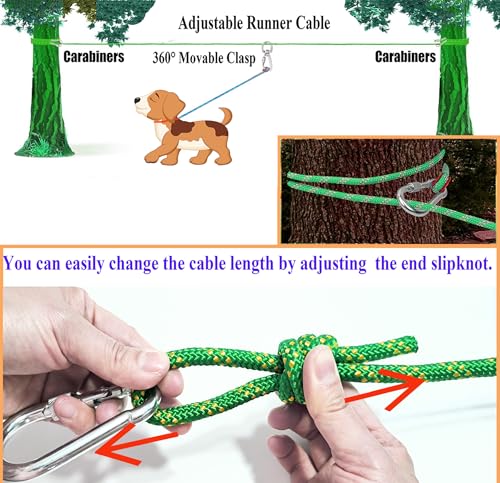 SIAELT Leash in 50Ft, Green for 2dogs