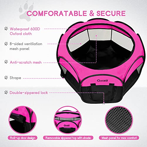 Goozii Pet Playpen in S [29" x 29" x 17"], Pink