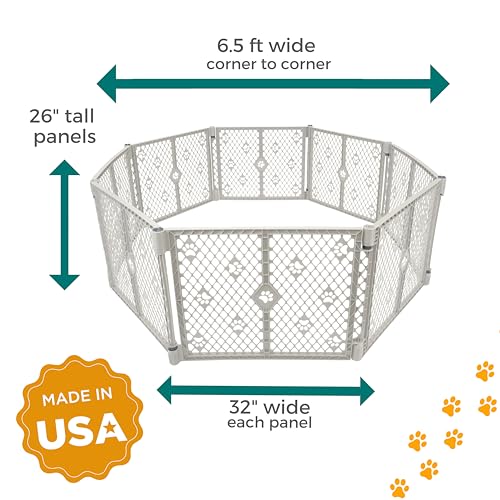 MYPET Pet Playpen in 8-Panel, Light Gray