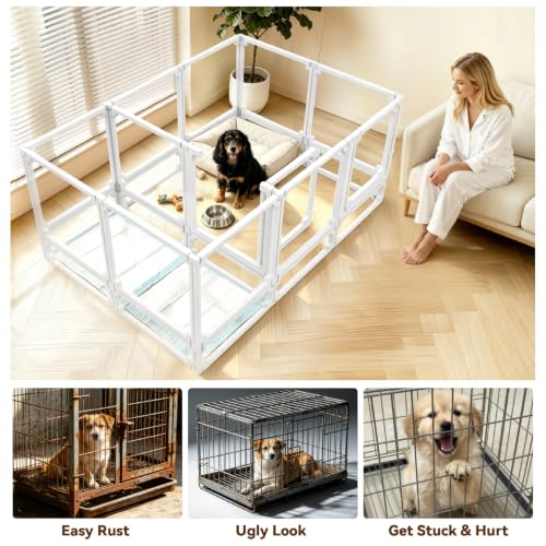 EVOTAILS Pet Playpen in 34", White