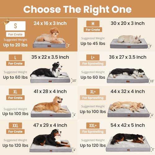 OhGeni Pet Bed Mat in 24"x 16"x 3” (For Sprawling), 01-Gray